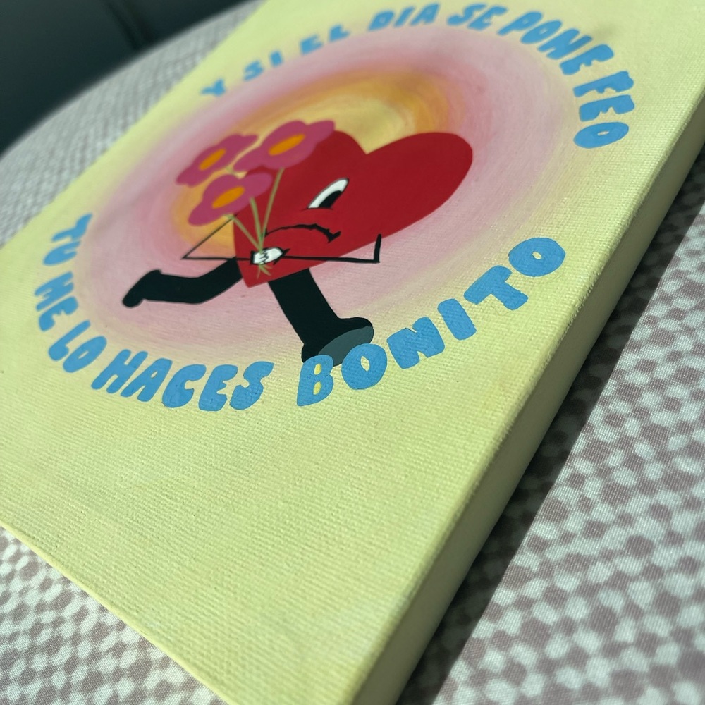 Hand painted BAD BUNNY canvas - Picture 2 of 2